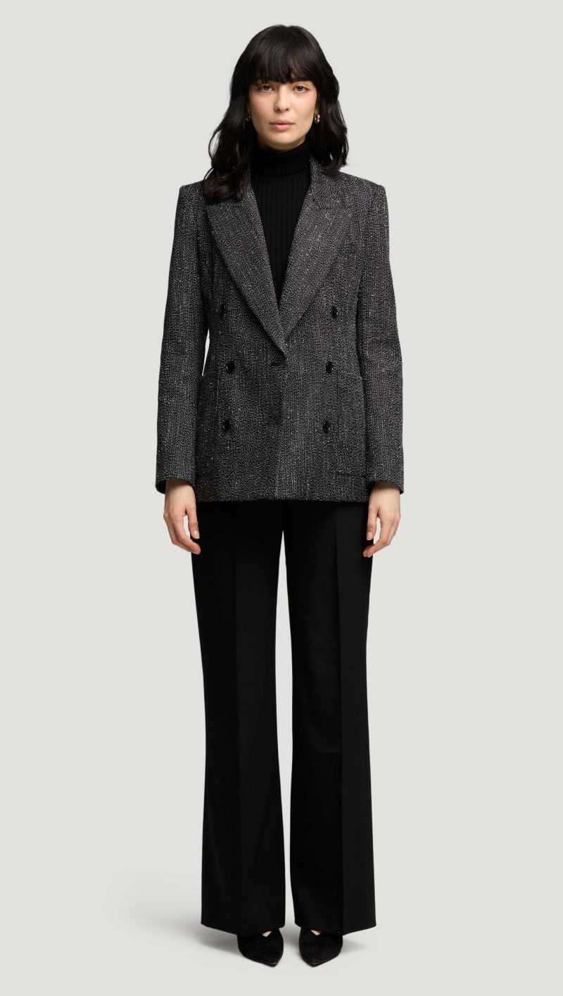 36 Chelsea Blazer in Tweed Black and White 3723