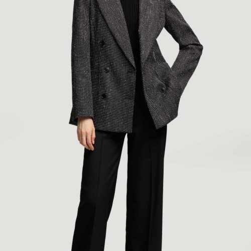 36 Chelsea Blazer in Tweed Black and White 3732