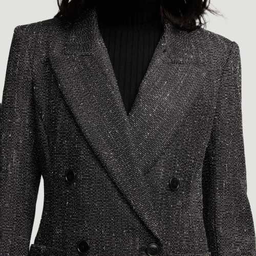 36 Chelsea Blazer in Tweed Black and White 3765