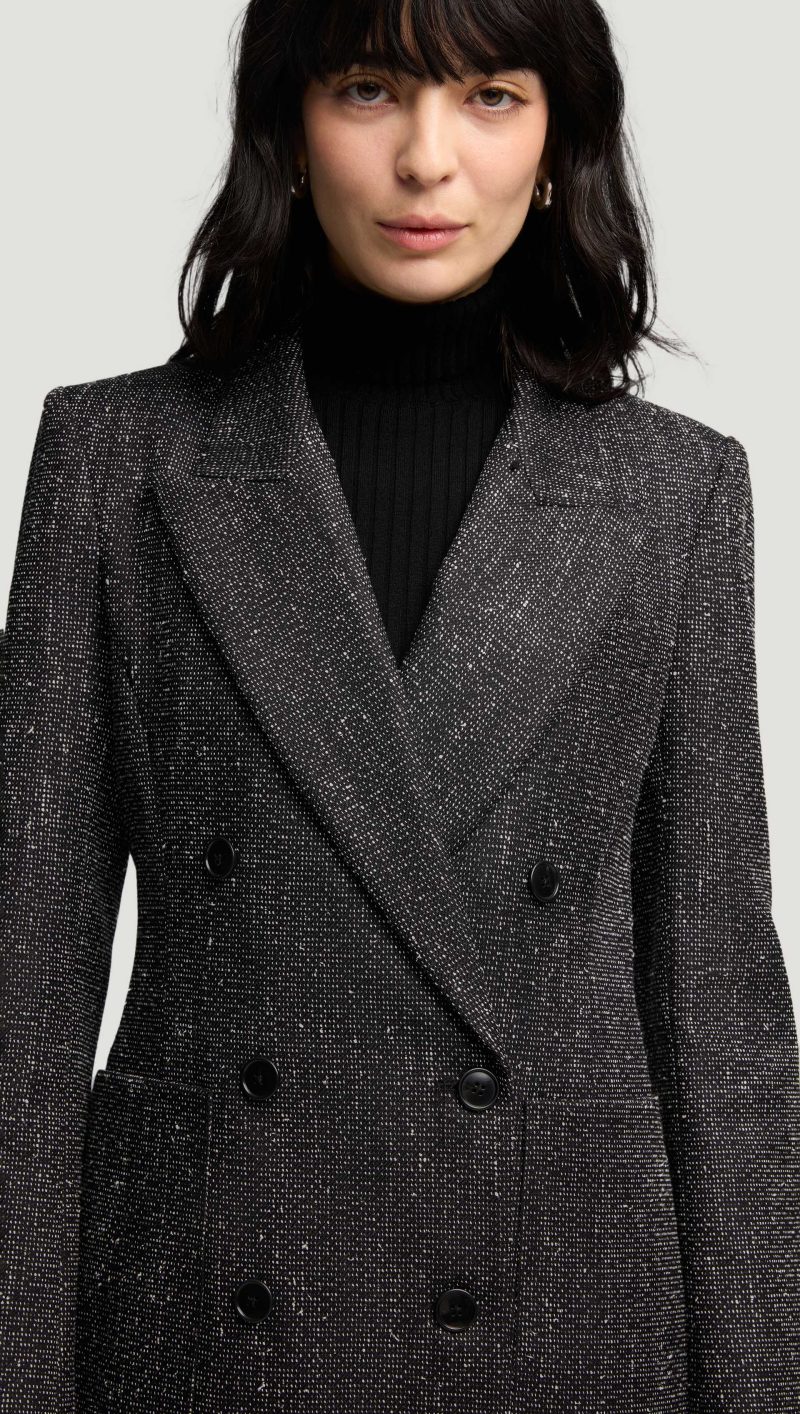 36 Chelsea Blazer in Tweed Black and White 3765