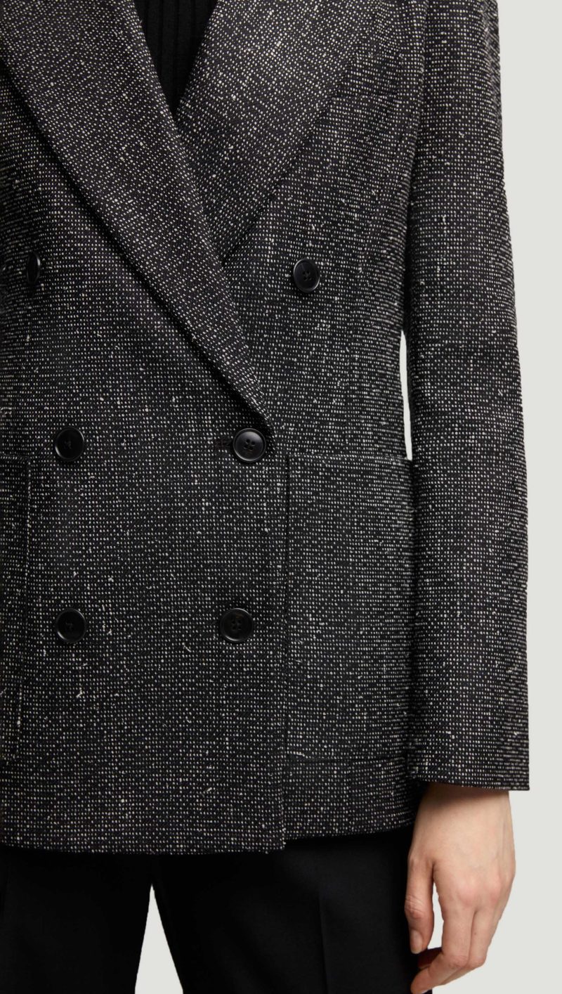 36 Chelsea Blazer in Tweed Black and White 3770