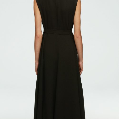 36 Vest Dress in Viscose Wool Crepe Black 1119