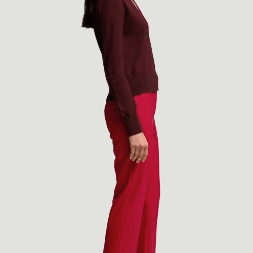 37 Cropped Straight Leg Trouser in Seasonless Wool Carmine 4650