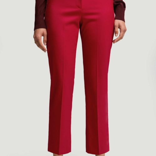 37 Cropped Straight Leg Trouser in Seasonless Wool Carmine 4693