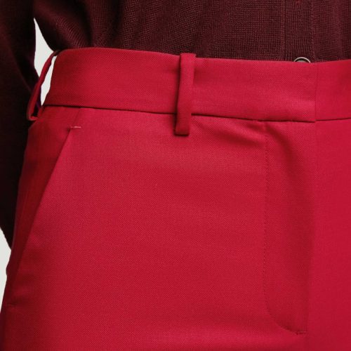 37 Cropped Straight Leg Trouser in Seasonless Wool Carmine 4706