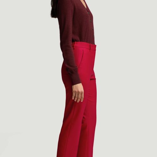 37 Cropped Straight Leg Trouser in Seasonless Wool Carmine 4709