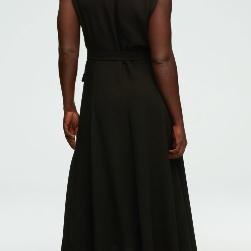 37 Vest Dress in Viscose Wool Crepe Black 0709