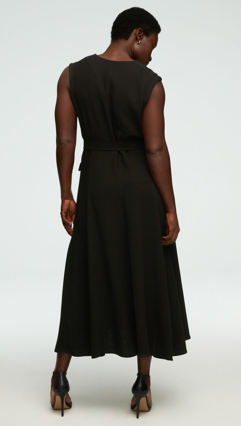 37 Vest Dress in Viscose Wool Crepe Black 0709