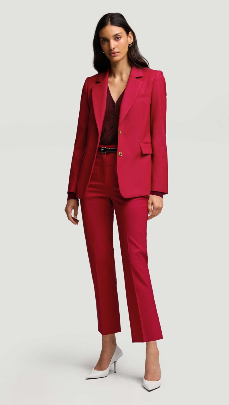 37a Two Button Blazer in Seasonless Wool Carmine 4738