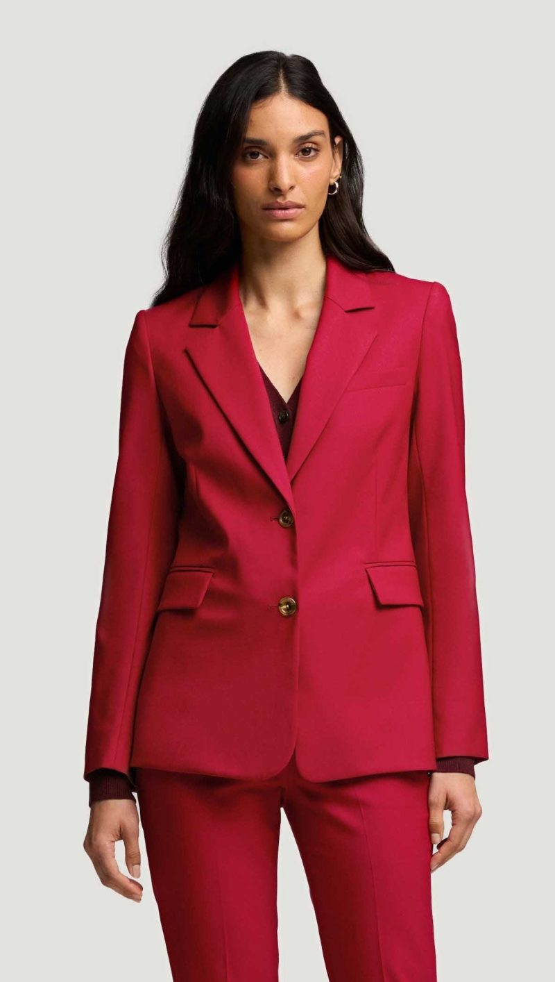 37a Two Button Blazer in Seasonless Wool Carmine 4748