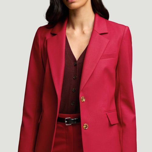 37a Two Button Blazer in Seasonless Wool Carmine 4774