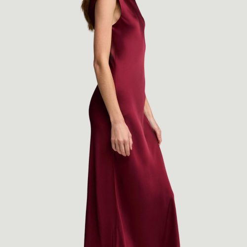 38 Bias Dress in Viscose Satin Burgundy 2770