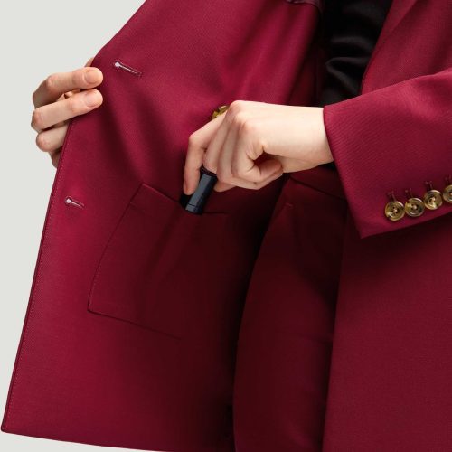 41 Double Breasted Blazer in Seasonless Wool Burgundy 1333