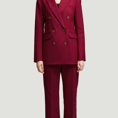 41 Double Breasted Blazer in Seasonless Wool Burgundy 1397