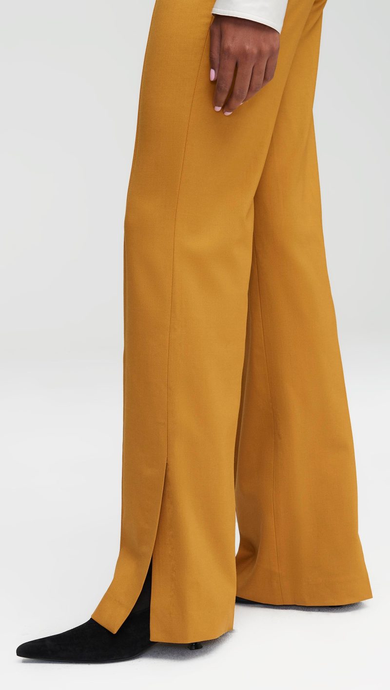 41 Slim Pintuck Trouser Mustard 0536