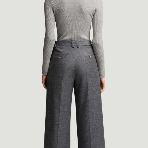 42 Single Pleat Trouser Grey Melange 5622