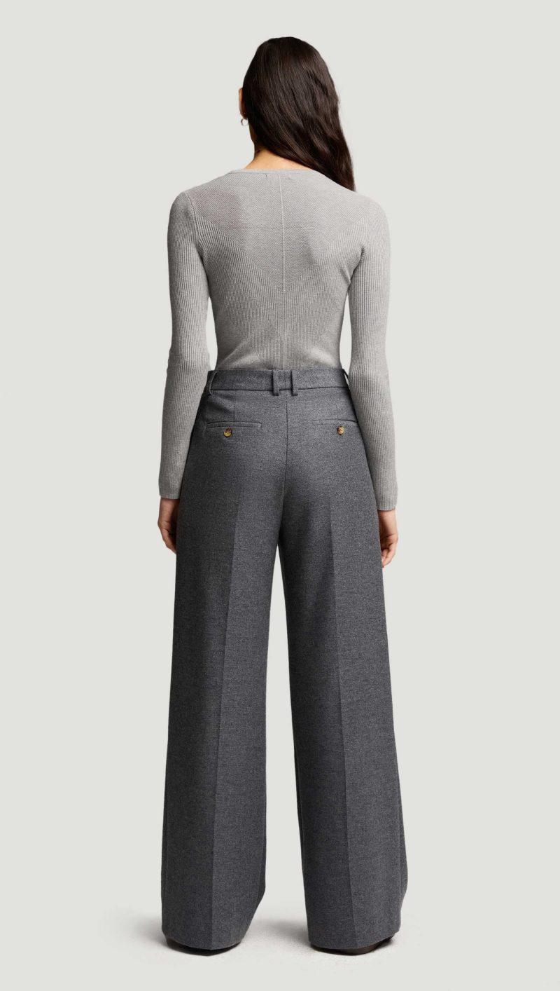 42 Single Pleat Trouser Grey Melange 5622