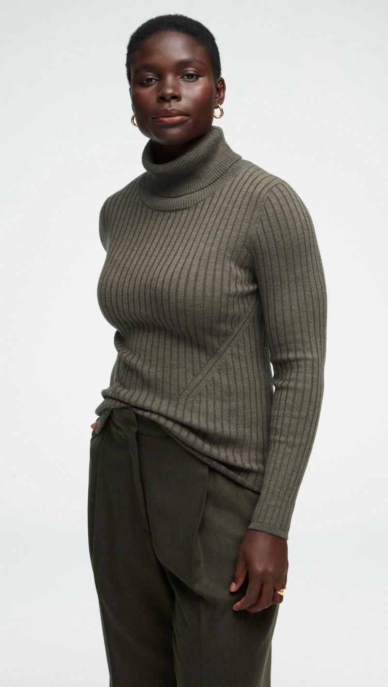 43 Ribbed Turtleneck Hunter 1278