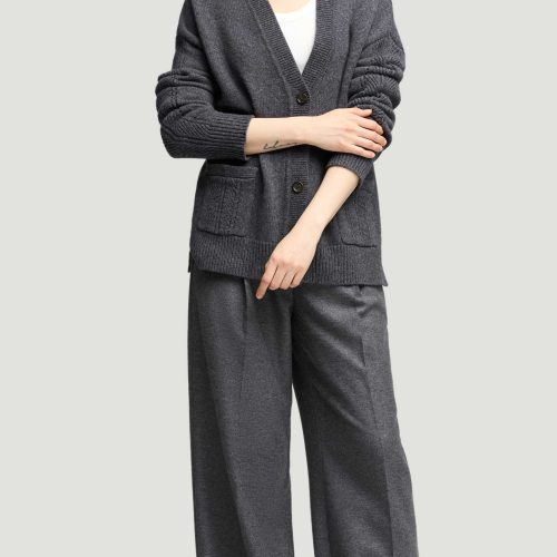 43 Single Pleat Trouser Grey Melange 1103