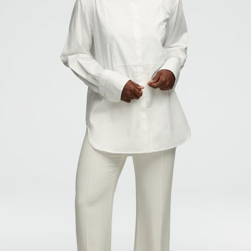 48 Tuxedo Shirt in Cotton Poplin White 1466