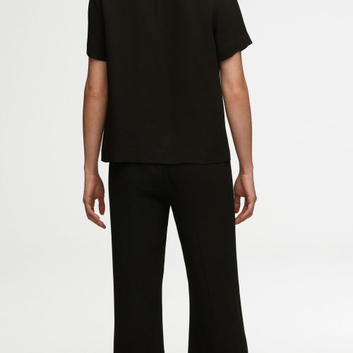 50 Woven Tee in Viscose Wool Crepe Black 2238