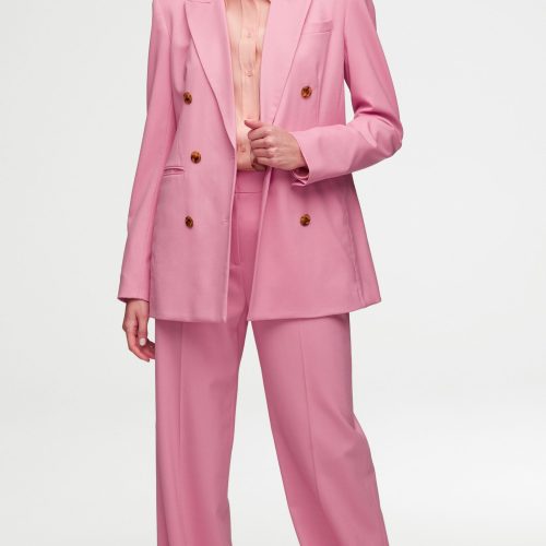 55 Double Breasted Blazer in Seasonless Wool Bubblegum 2390 a3dc7f86 1e7d 44f8 a78f f3fa495a17e3