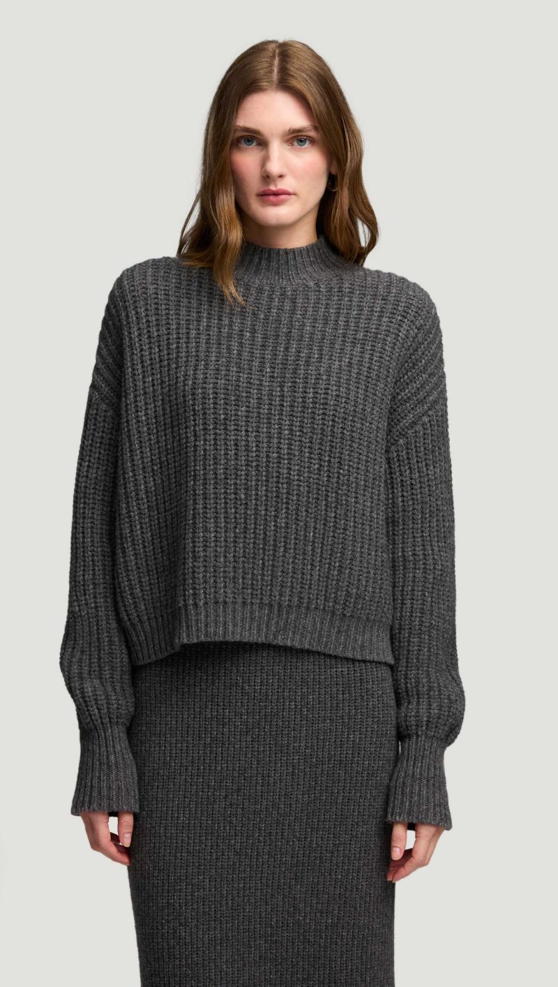 55 Fisherman Sweater in Wool Nyon Grey 2048