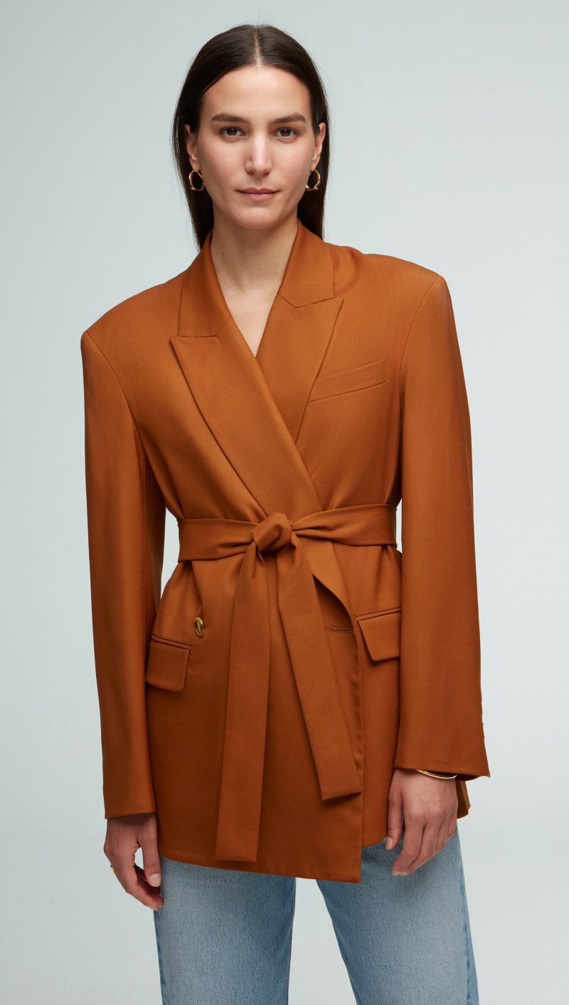 60 Belted Blazer Cognac 0172