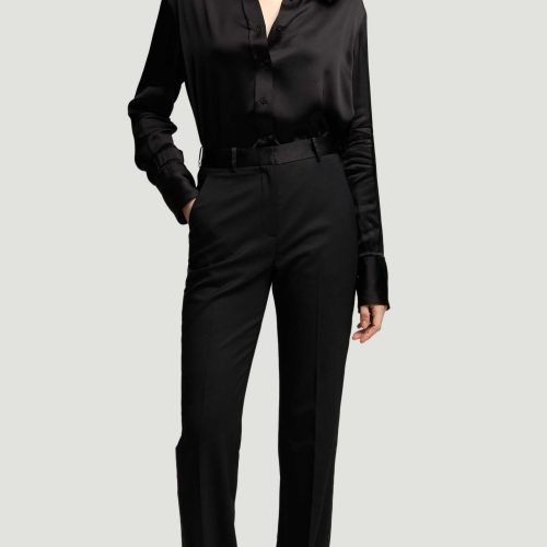 62 Tuxedo Trouser in Seasonless Wool Black 3096