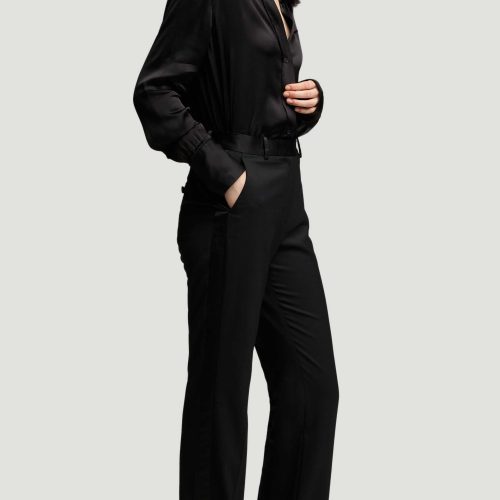 62 Tuxedo Trouser in Seasonless Wool Black 3107