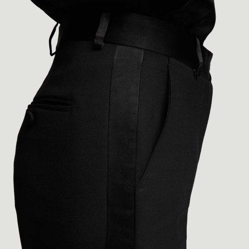 62 Tuxedo Trouser in Seasonless Wool Black 3150