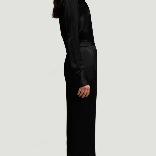 63 Pull Up Pant in Viscose Satin Black 5482