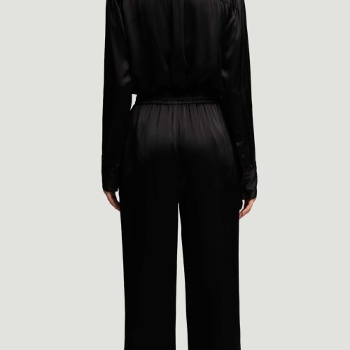 63 Pull Up Pant in Viscose Satin Black 5490