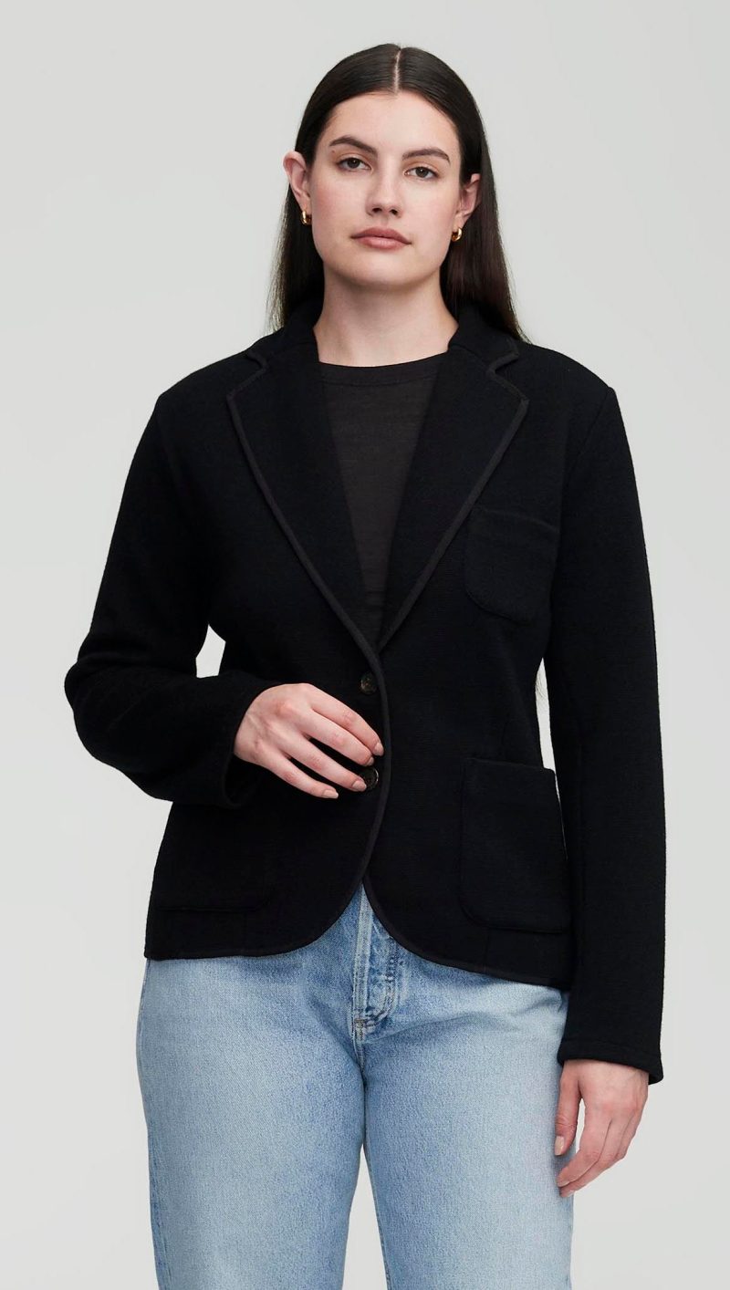 66 Everyday Knit Blazer Black 2784 CROP