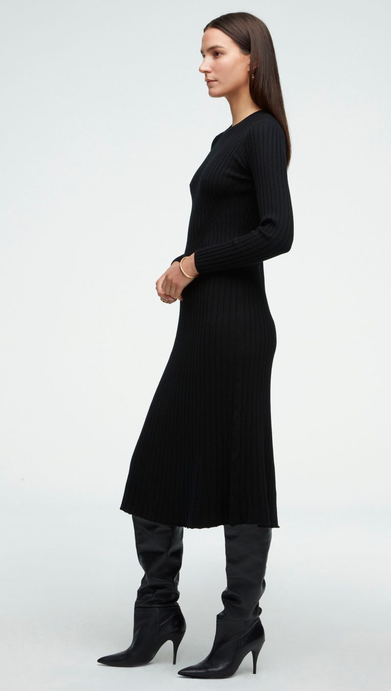 69 Ribbed Everyday Dress Black 0703