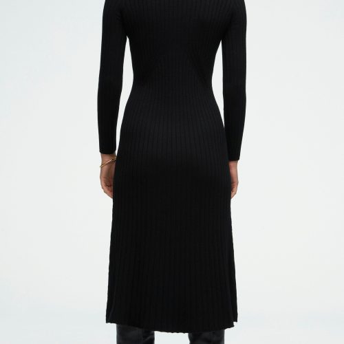 69 Ribbed Everyday Dress Black 0707