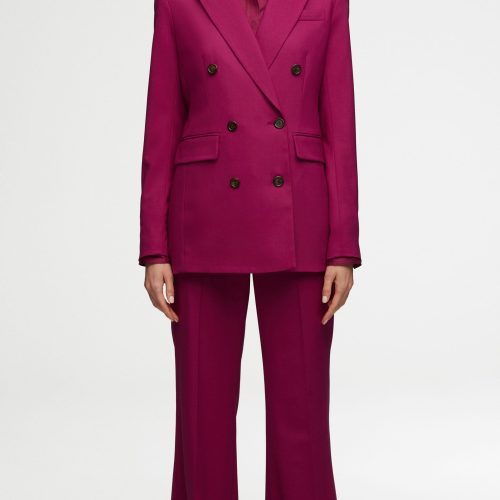 70 Double Breasted Blazer in Stretch Wool Magenta 2741