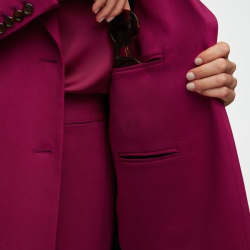 70 Double Breasted Blazer in Stretch Wool Magenta 2780