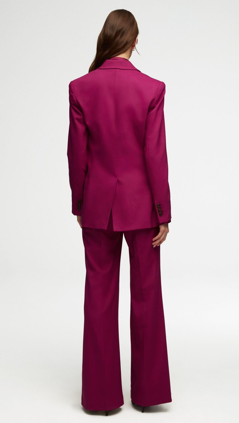 70 Double Breasted Blazer in Stretch Wool Magenta 2785