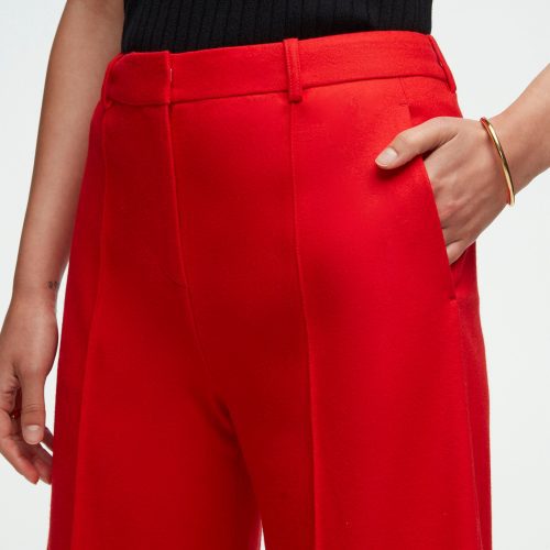 72 Cropped Flare Red Orange 0793