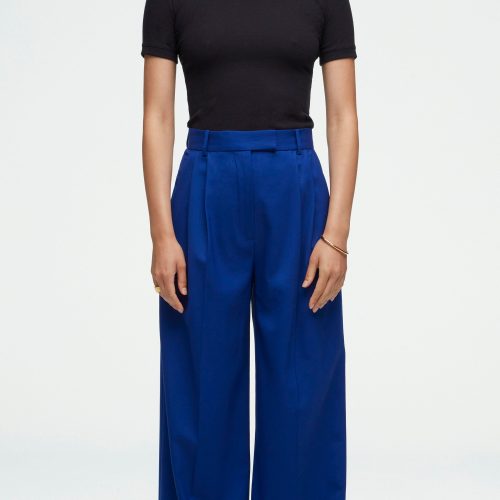 74 Pleated Trouser Cobalt 1473