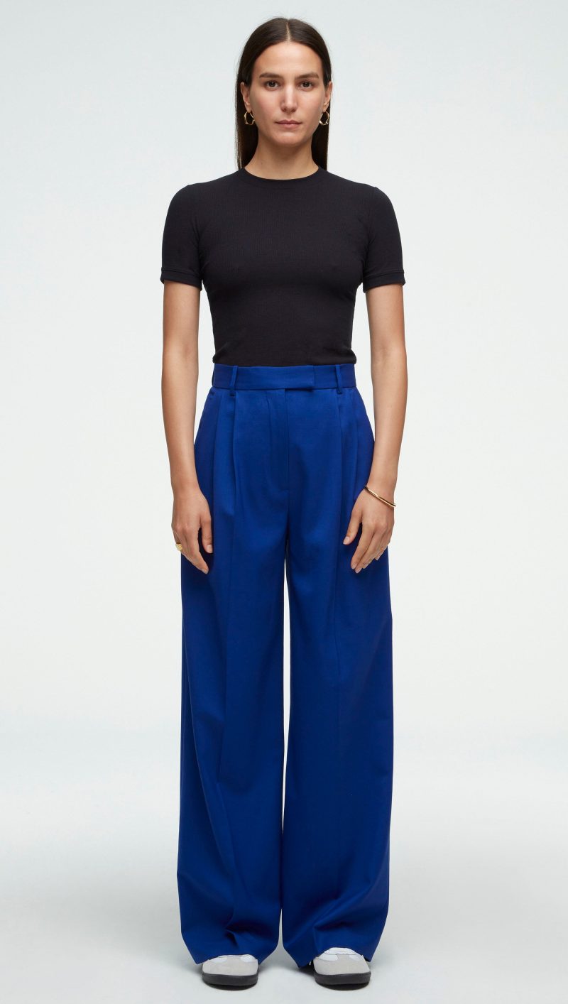 74 Pleated Trouser Cobalt 1473