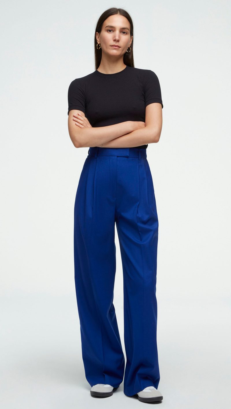 74 Pleated Trouser Cobalt 1475