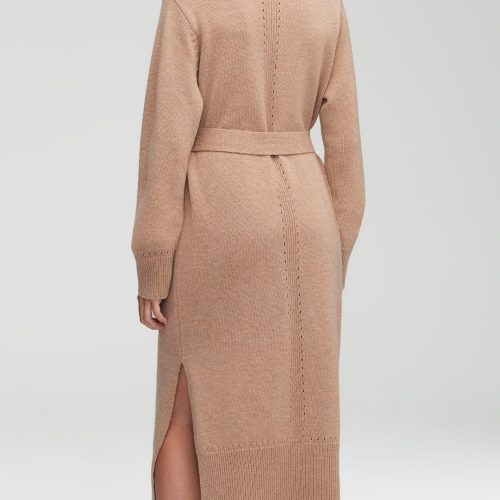 89 Turtleneck Dress Camel 3258