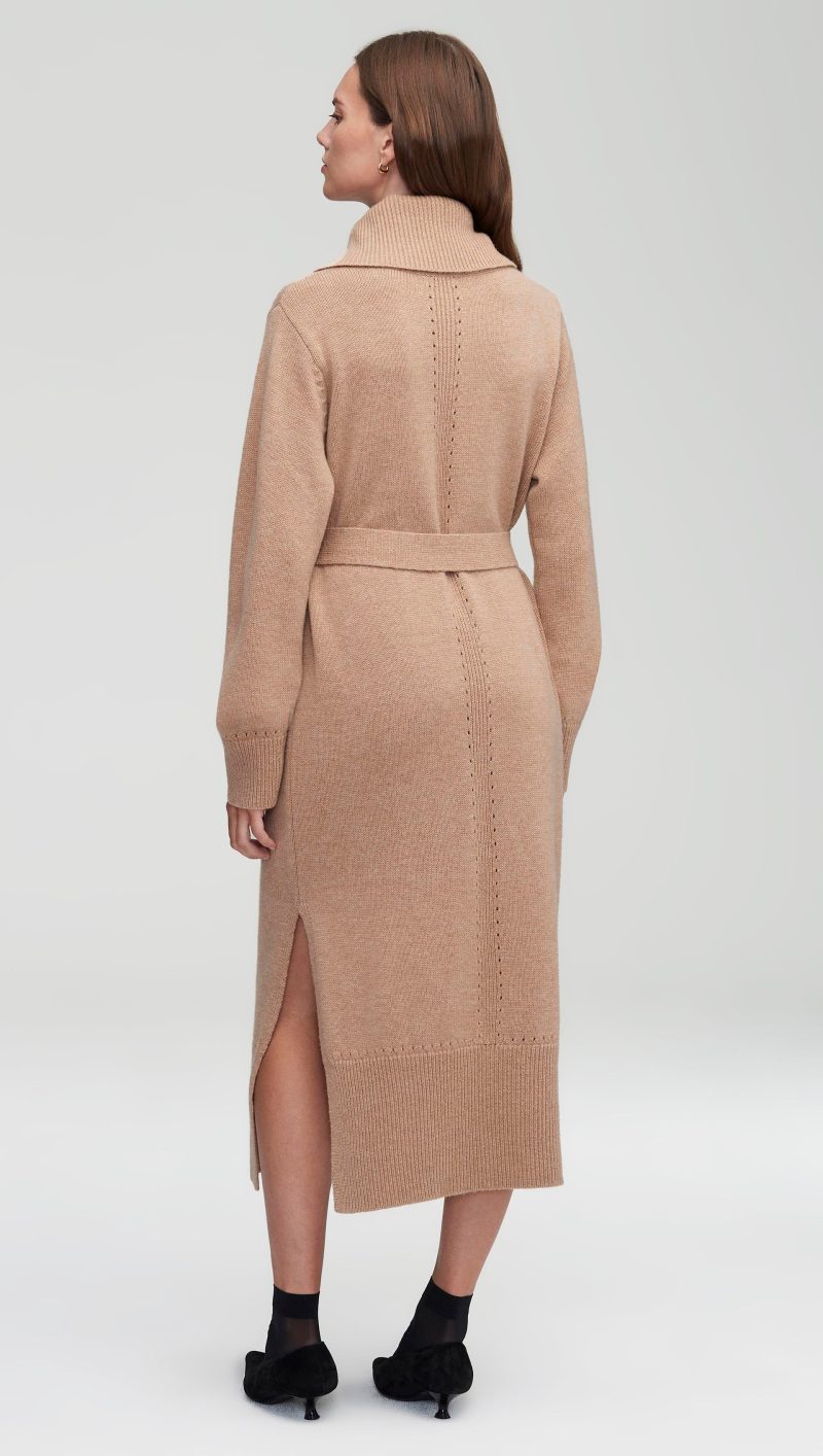 89 Turtleneck Dress Camel 3258