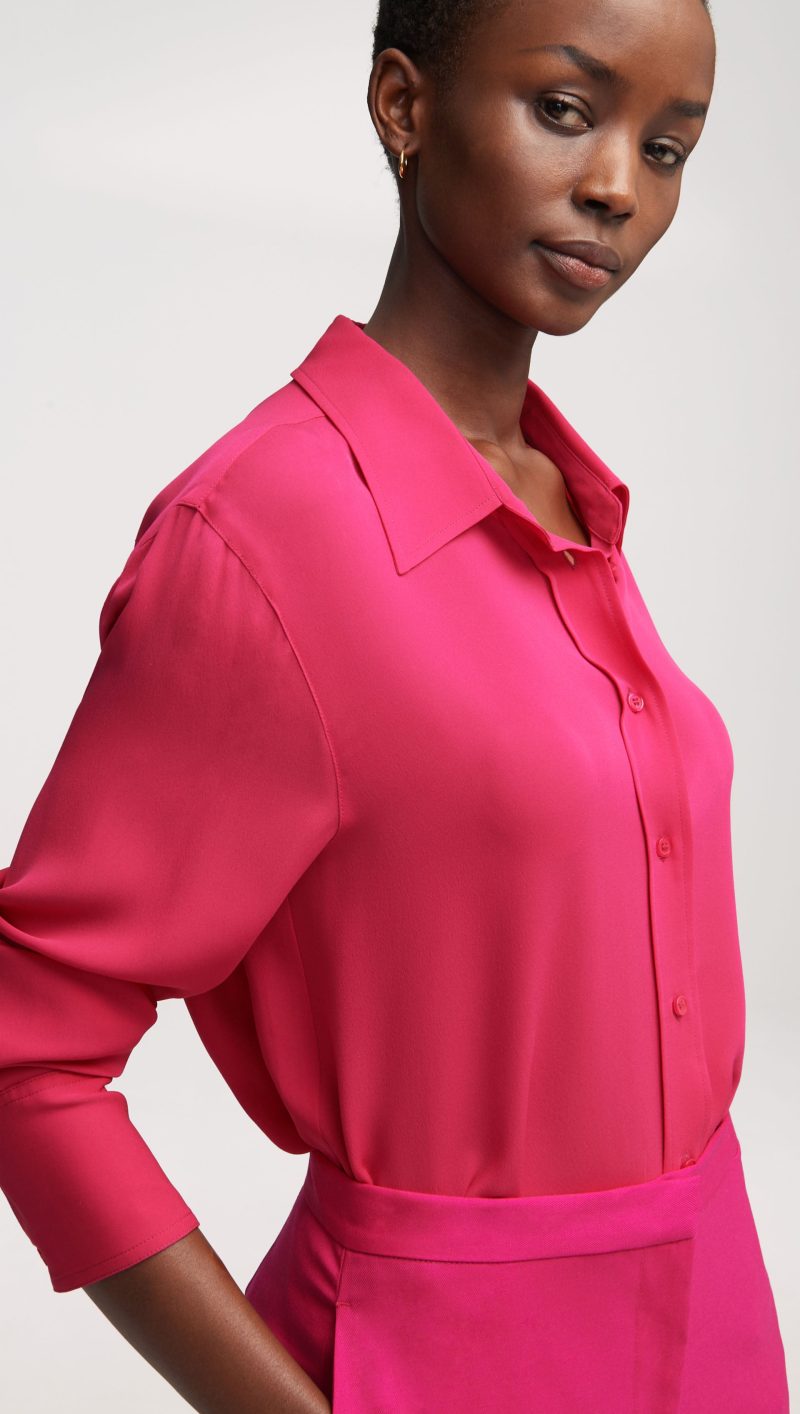 99SlimBlouseinDoubleGeorgette Fuchsia 4102 3