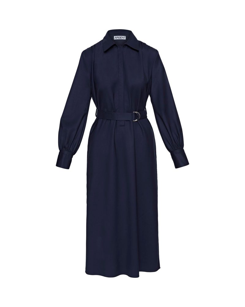 BeltedDressinSeasonlessWool Midnight