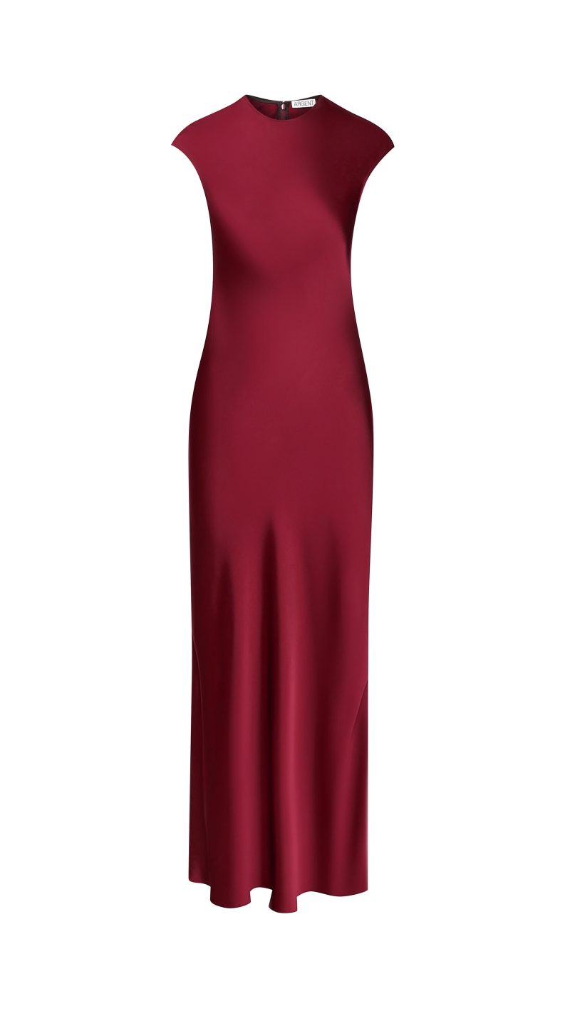 BiasDressinViscoseSatin Burgundy