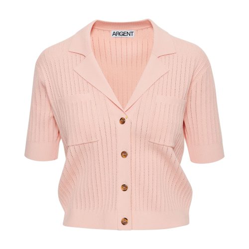 CollaredPocketKnitinMercerizedCotton Blush 3780 1