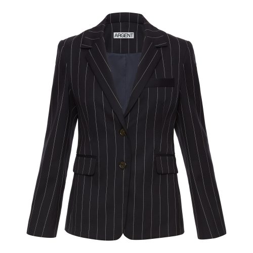 CopainBlazerinStretchWool NavyPinstripe 581